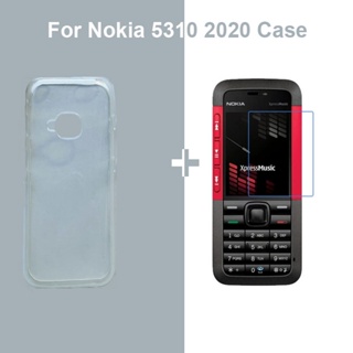 Nokia 5310 2020 2.40 นิ้ว TA-1212 TA-1230 เคสซิลิโคน TPU พร้อมฟิล์มกันรอยหน้าจอนาโน กันระเบิด