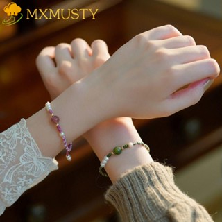 Mxmusty สร้อยข้อมือ ลูกปัดคริสตัล ประดับไข่มุก แฮนด์เมด สําหรับผู้หญิง