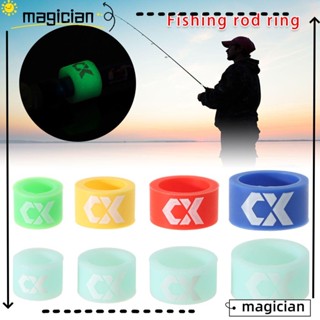 MAGIC Luminous Anti-skid Ring Anti-skid Pole Sleeve Fishing Tools Fishing Rod Stop Rubber Float Stopper Silicone Fishing Gear Fishing Accessories Finger Rod Ring O Rings Rod Stop Ring