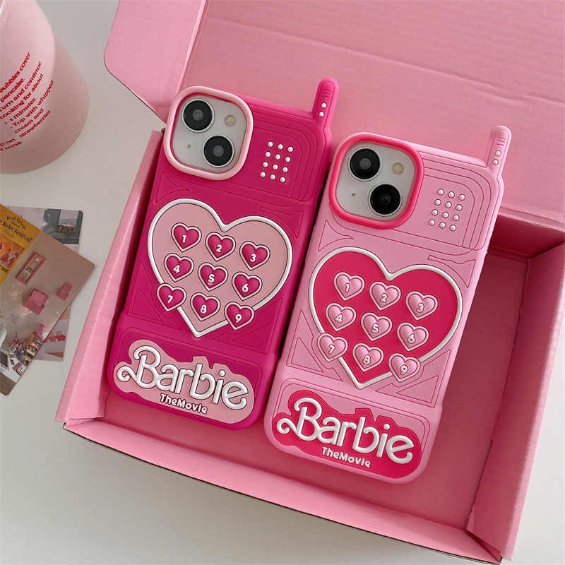 【Barbie】เคสโทรศัพท์มือถือ ซิลิโคนนิ่ม กันกระแทก ลายหัวใจ สไตล์เรโทร สําหรับ iPhone 14 Pro Max 11 12 13 Pro Max