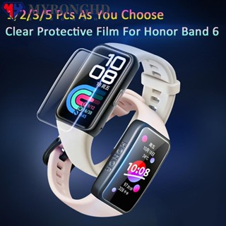 MYRONGHD ใหม่ ฟิล์มไฮโดรเจลนิ่ม กันรอยนิ้วมือ กันรอยหน้าจอ HD สําหรับ honor band 6 1 2 3 5 ชิ้น