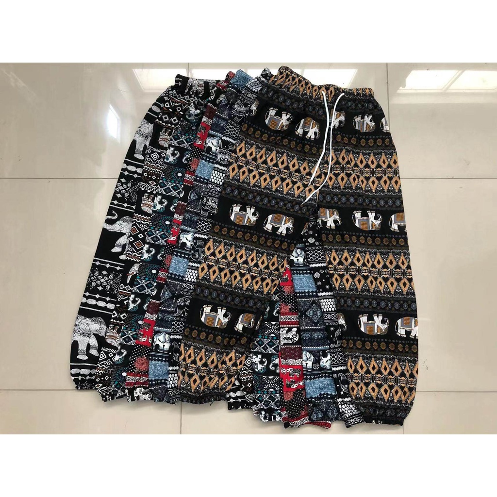 LovIn--กางเกงผ้าสปันลายช้างขาจั๊มเอวรูดได้จริง ใส่ไปทะเลใส่อยู่บ้านชิวๆ - รูปที่ 2