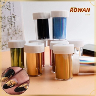 ROWANS ฟอยล์กลิตเตอร์ สีพื้น สําหรับตกแต่งเล็บ DIY 1 ม้วน