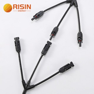 Risin ขายดี อะแดปเตอร์เชื่อมต่อสายเคเบิล พลังงานแสงอาทิตย์ IP67 1000V DC 3 เป็น 1 PV