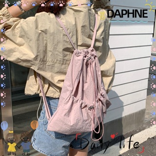 Daphne กระเป๋าเป้สะพายหลัง ผ้าไนล่อน น้ําหนักเบา จุของได้เยอะ แบบพกพา สีพื้น สําหรับผู้หญิง