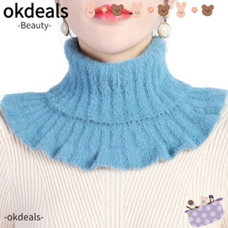 OKDEALS ปกเสื้อปลอม คอเต่า แบบหนา กันลม ให้ความอบอุ่น แฟชั่นสําหรับผู้หญิง