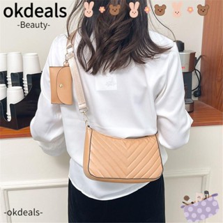 OKDEALS กระเป๋าสะพายไหล่ ลายสก๊อต หรูหรา สําหรับผู้หญิง