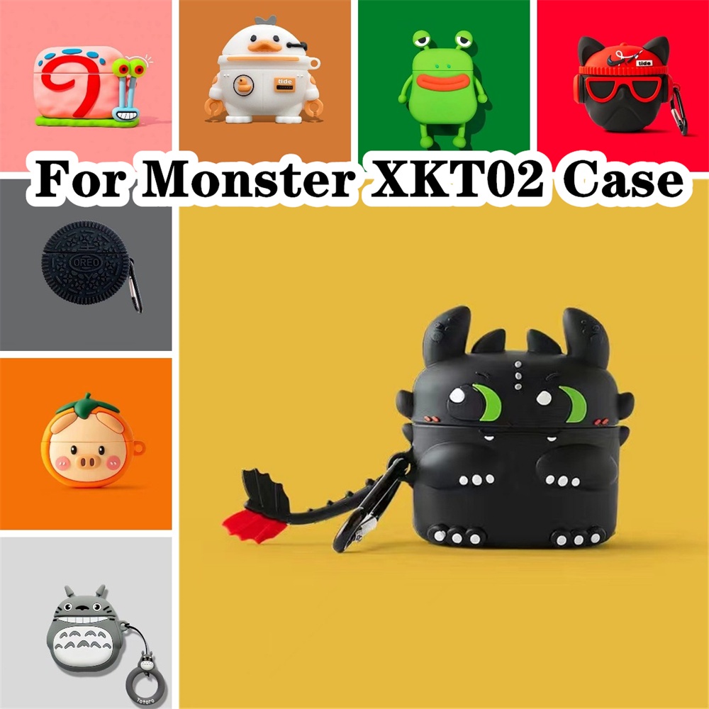 【ของแท้】เคสหูฟัง แบบนิ่ม ลายการ์ตูนมอนสเตอร์ สําหรับ Monster XKT02 XKT02