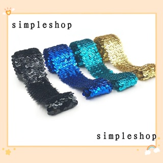 SIMPLE ริบบิ้นลูกไม้ ประดับเลื่อม กลิตเตอร์ กว้าง 4.8 ซม. 1 ม. สําหรับตกแต่งเสื้อผ้า