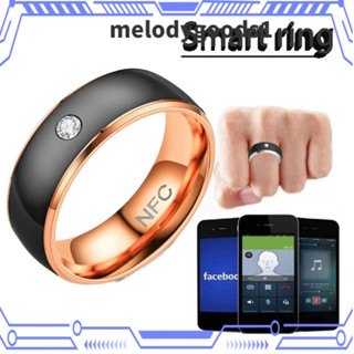 Melodygoods1 แหวนนิ้วดิจิทัล สเตนเลส NFC อเนกประสงค์ กันน้ํา ออกแบบพิเศษ สวมใส่ได้ สําหรับโทรศัพท์ Android ผู้ชาย