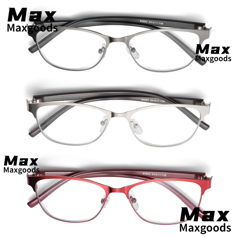 Frames & Glasses 69 บาท Maxg แว่นตาอ่านหนังสือ ไดออปเตอร์ ย้อนยุค +1.0 +4.0 วิสัยทัศน์ ดูแลสายตายาว เลนส์ Fashion Accessories