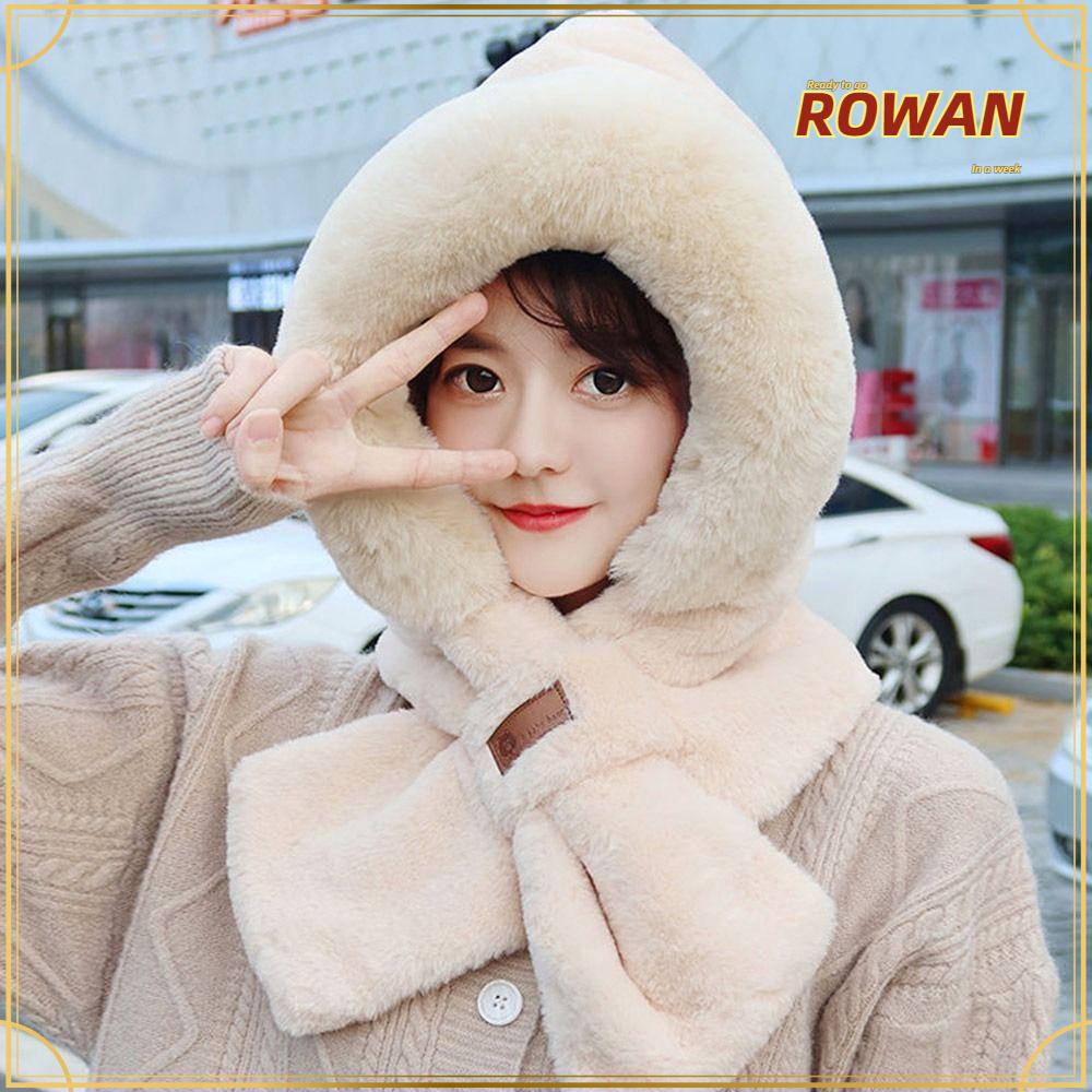 Rowans หมวกบีนนี่ ลําลอง ผ้ากํามะหยี่ขนนิ่ม ให้ความอบอุ่น สําหรับผู้หญิง