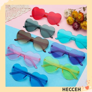 Hecceh แว่นตากันแดด รูปหัวใจ สีแคนดี้ อินเทรนด์ ปาร์ตี้ สําหรับผู้หญิง