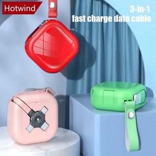 Hotwind 4in1 สายชาร์จ USB Type C Micro USB ยืดหดได้ พร้อมขาตั้งโทรศัพท์ 3in1 2in1 สายชาร์จข้อมูล แบบพกพา J2L3