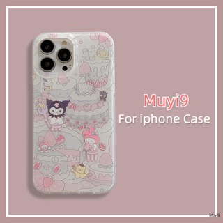 SANRIO Ins เคสโทรศัพท์มือถือ แบบนิ่ม ลายการ์ตูนซานริโอ้ กันกระแทก สําหรับ IPhone14ProMax 13ProMax I12 Pro MAX i11 14 13Pro