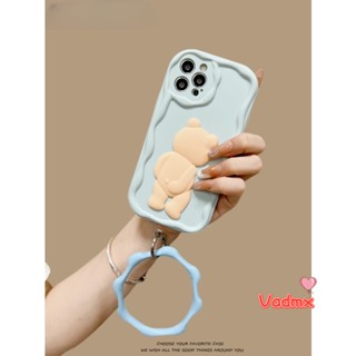 เคสโทรศัพท์มือถือนิ่ม ลายก้นหมีน่ารัก พร้อมสายคล้องมือ สําหรับ Realme 9 Speed 8 5G 8S 7 5G V15 V11 V11S V5 GT Master Q3 Pro Carnival Q3S Q3T Q3 Q3i Q2 5G