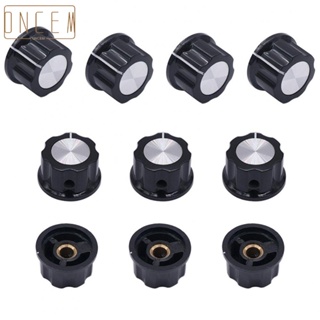 【ONCEMOREAGAIN】10X Potentiometer Knobs 6 Mm Dia.Shaft Silver Tone Top Rotary Knobs  A03 New