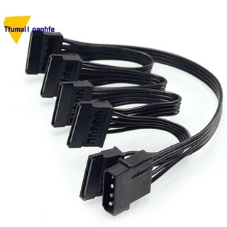 สายเคเบิลพาวเวอร์ซัพพลาย 4Pin IDE เป็น 5-Port 4Pin Molex เป็นพอร์ต SATA หลายพอร์ต 18AWG สําหรับฮาร์ดไดรฟ์ HDD SSD PC