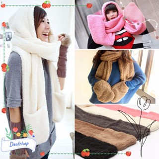 Dealshop ผ้าพันคอ มีฮู้ด ยาว อบอุ่น 3 In 1 สําหรับผู้หญิง