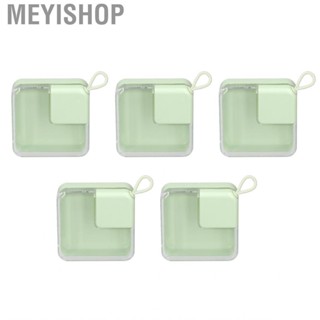 Meyishop Clear Small Plastic Container  Green Storage Box 5pcs Hanging Hole Portable Seamless Edge for Necklaces