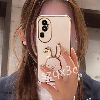 พร้อมส่ง ใหม่ เคสป้องกันโทรศัพท์มือถือ แบบนิ่ม ลายการ์ตูนกระต่ายน่ารัก 3D มีขาตั้ง สําหรับ OPPO Reno10 Pro+ 10 Pro Plus 8T 5G A78 NFC 4G A78