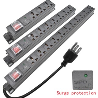 Pdu ปลั๊กไฟทั่วไป เอาท์พุท 2-24 ทาง ป้องกันไฟกระชาก PDU US