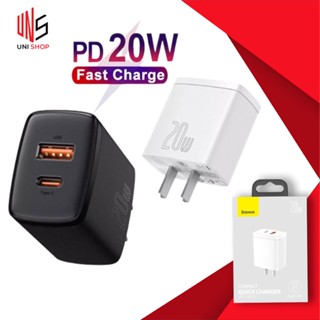 🔥ถูก/แท้🔥Baseus หัวชาร์จ USB-C PD 20W + QC3.0 / 10.5W Dual USB