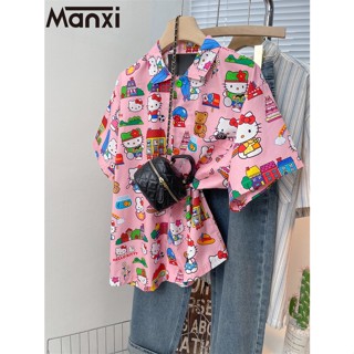 Manxi เสื้อเชิ้ตผู้หญิง เสื้อแฟชั่นผู้หญิง สะดวกสบาย  มีความรู้สึกของการออกแบบ A95K017P