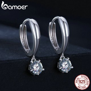 Bamoer แท้ 100% ตัวล็อกหู เงินสเตอร์ลิง 925 VVS1 D Color 0.5ct พร้อมใบรับรอง