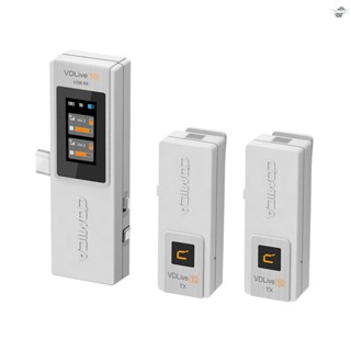 {fly} Comica VDLive10 ตัวรับส่งสัญญาณไมโครโฟนไร้สาย USB 2.4G พร้อมพอร์ตชาร์จ Type-C สําหรับสมาร์ทโฟน กล้อง คอมพิวเตอร์ ไลฟ์สตรีม สัมภาษณ์