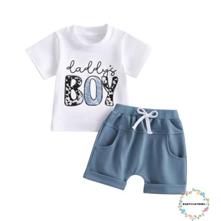 Babyclothes- ชุดเสื้อแขนสั้น คอกลม กางเกงขาสั้น ทรงหลวม พิมพ์ลายตัวอักษร แนวสตรีท แฟชั่นฤดูร้อน สําหรับเด็กผู้ชาย เด็กผู้หญิง