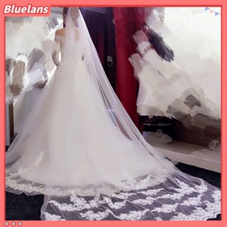 Bluelans ผ้าคลุมผมยาว ผ้าลูกไม้โครเชต์ สวยงาม สําหรับงานแต่งงาน