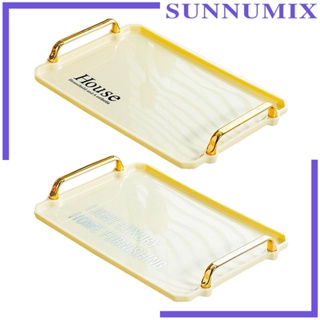 [Sunnimix] ถาดเสิร์ฟ พร้อมที่จับ สีทอง สําหรับตกแต่งโต๊ะกาแฟ ขนมขบเคี้ยว