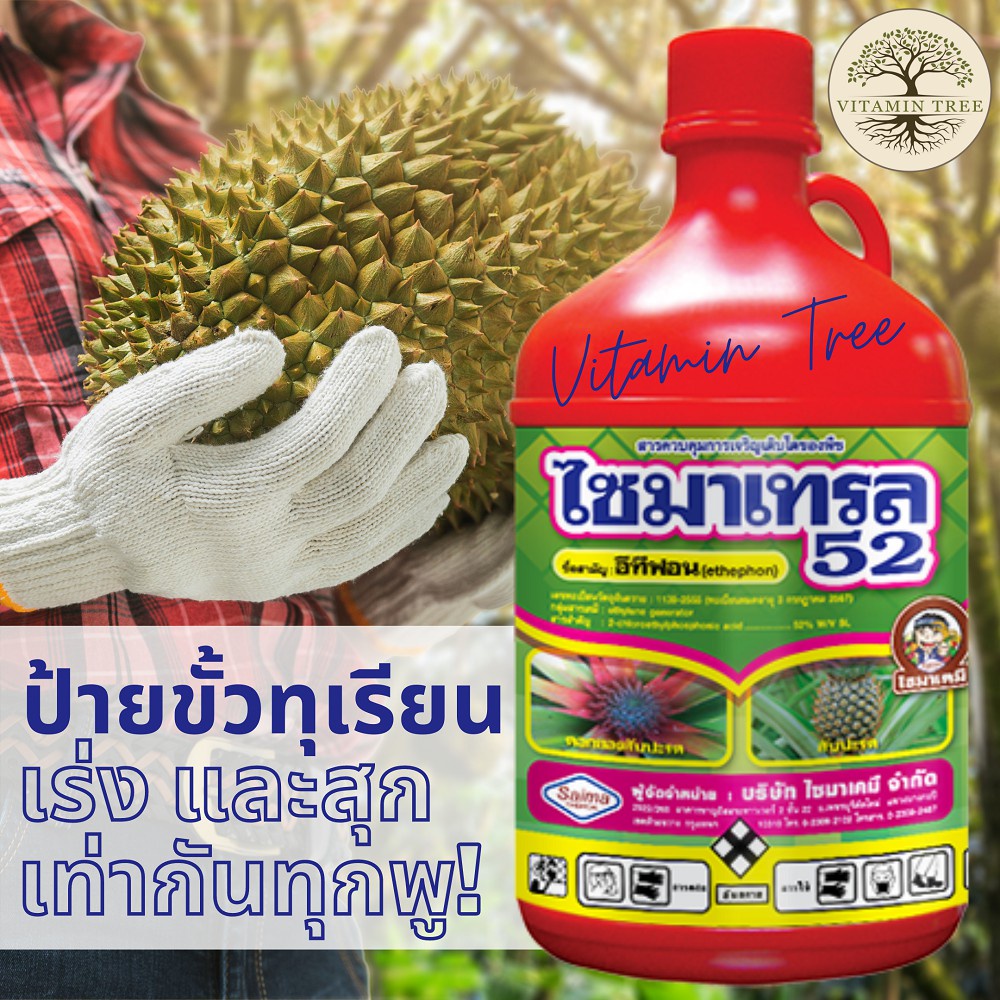 ไซมาเทรล (อีทีฟอน น้ำใส) 1 ลิตร ซันโซ่ ยาป้ายทุเรียน ยาเร่งสุก หรือกระตุ้นการออกหน่อสัปะรด