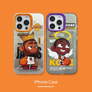 เคสโทรศัพท์มือถือ เคลือบสี ลายการ์ตูน James Kobe สําหรับ iPhone 11 12 13 14 Pro Max