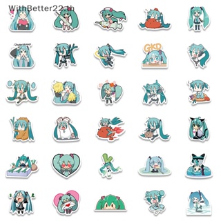 สติกเกอร์ ลายการ์ตูน Hatsune Miku สําหรับติดตกแต่งกีตาร์ แล็ปท็อป กระเป๋าเดินทาง 65 ชิ้น