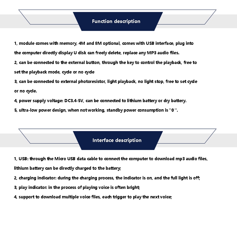 โมดูลการ์ดอวยพรเสียงหน่วยความจํา 8M DIY เพลงบันทึกเสียงเครื่องเล่นชิปโมดูล