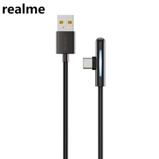 ใหม่ realme สายชาร์จ 65W Super Dart ชาร์จเร็ว สายเคเบิลข้อมูลเกม พร้อมไฟ สําหรับโทรศัพท์มือถือ แท็บเล็ต