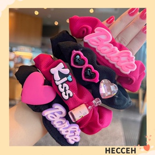 Hecceh ยางรัดผมหางม้า แบบยืดหยุ่น สีพื้น เครื่องประดับ สําหรับตุ๊กตาบาร์บี้