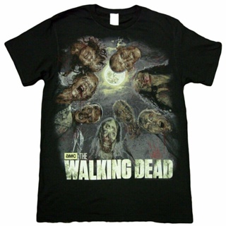 เสื้อยืดแขนสั้นคอกลมเสื้อยืดพิมพ์ลายแฟชั่นCamiseta Obow The Walking Dead Zombie Circle,Andador แฟชั่นพิมพ์ผ้าฝ้าย100% ฤด