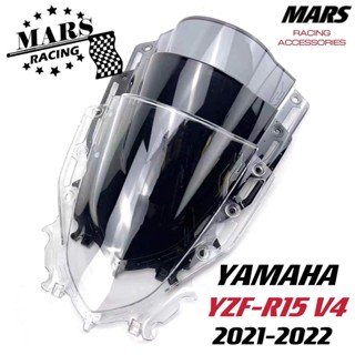 กระจกบังลมหน้ารถจักรยานยนต์ สีดํา สําหรับ YAMAHA YZF-R15 v4 YZF R15 V4.0 2021 2022 yzfr15 v4