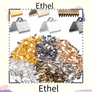 Ethel1 แคลมป์ปลายสายริบบิ้น โลหะผสมอลูมิเนียม คละสี 10 มม. 300 ชิ้น