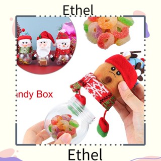 Ethel1 กล่องขนม ตกแต่งบ้าน ของขวัญเด็ก ซานตาคลอส สโนว์แมน น้ําตาล กระปุก คุกกี้ ถุง