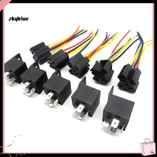 [Sy] รีเลย์รถยนต์ DC 12V SPDT 5 Pin 5 สาย พร้อมซ็อกเก็ต 30/40 แอมป์