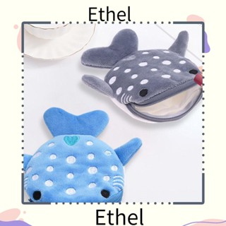 Ethel1 กระเป๋าใส่เหรียญ รูปตุ๊กตาฉลาม มีซิป สําหรับผู้หญิง