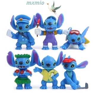 Mxmio ตุ๊กตาฟิกเกอร์ อนิเมะ Stitch น่ารัก ขนาดเล็ก 6 ชิ้น ต่อชุด