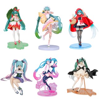 Taito โมเดลฟิกเกอร์ Hatsune Miku Wonderland Prize Sleeping Beauty Holding Leaf Singer สีขาว ของเล่น สําหรับเก็บสะสม งานแต่งงาน