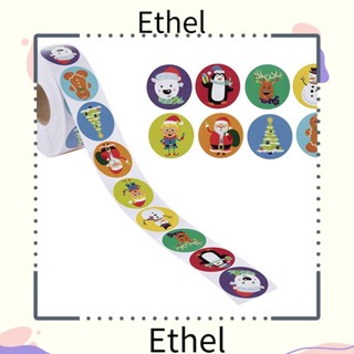 Ethel1 สติกเกอร์กระดาษคราฟท์ ลายกวาง สําหรับตกแต่งต้นคริสต์มาส งานแต่งงาน ปาร์ตี้ 500 ชิ้น ต่อม้วน