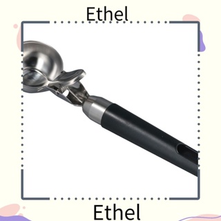 Ethel1 ช้อนตักไอศกรีม สเตนเลส ทําความสะอาดได้ 7.87 นิ้ว สีดํา สําหรับร้านไอศกรีม