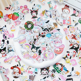 สติกเกอร์ ลายการ์ตูน Sanrio 3D สําหรับติดตกแต่งโน๊ตบุ๊ค โทรศัพท์ DIY 50 100 ชิ้น